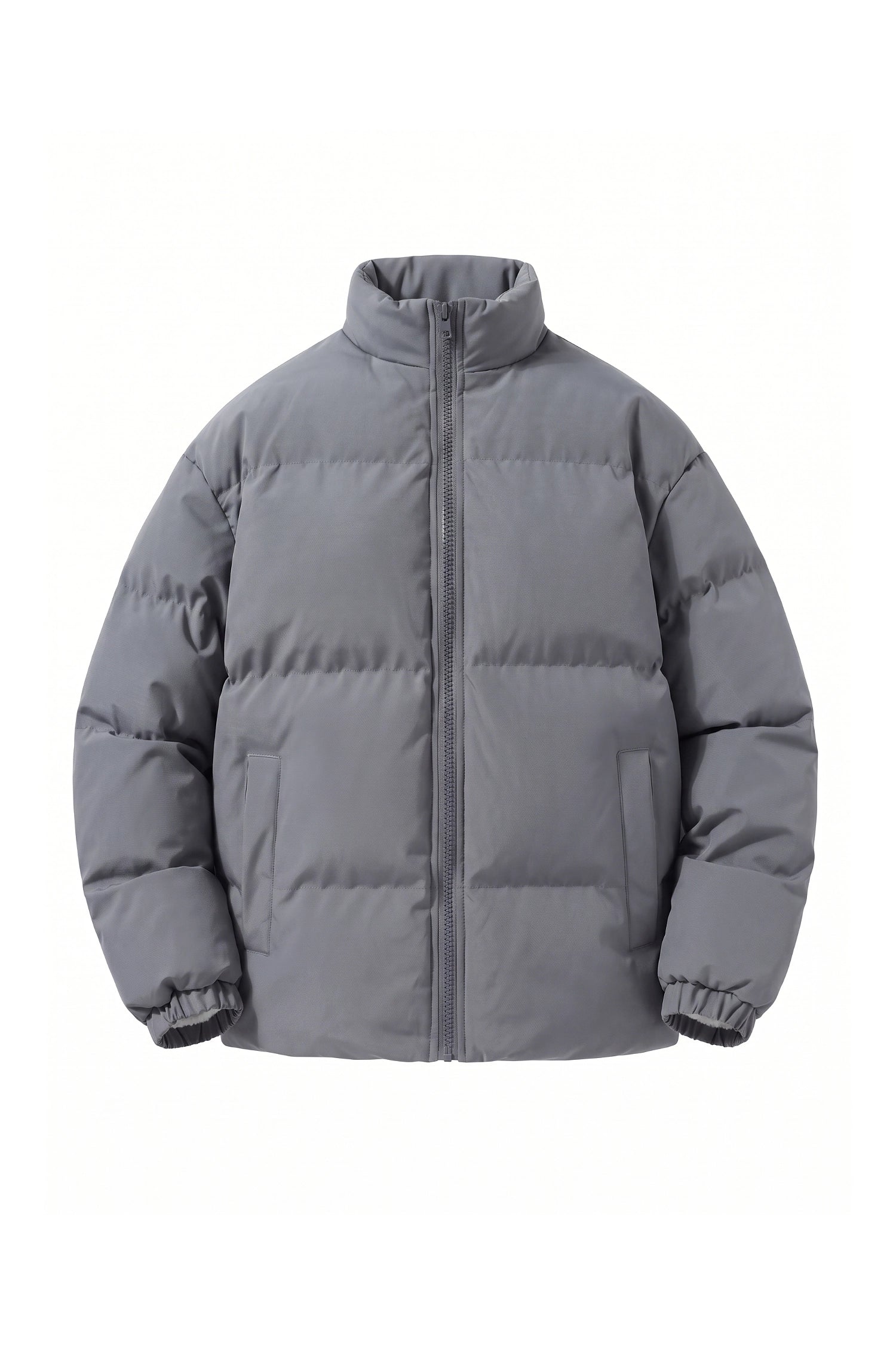 Men's Winter Warm Fleece Lined Puffer Jacket with Stand Collar