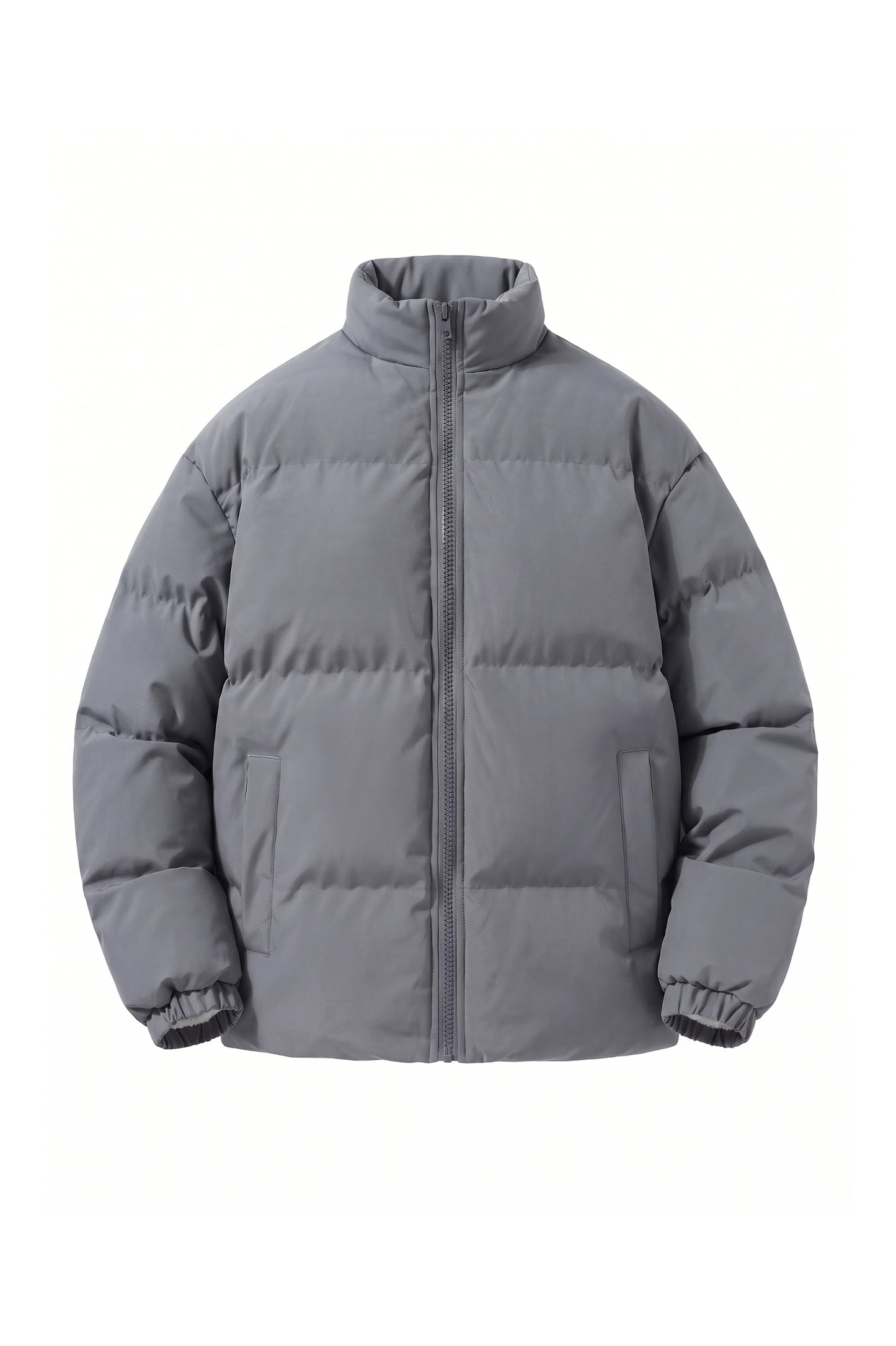 Men's Winter Warm Fleece Lined Puffer Jacket with Stand Collar