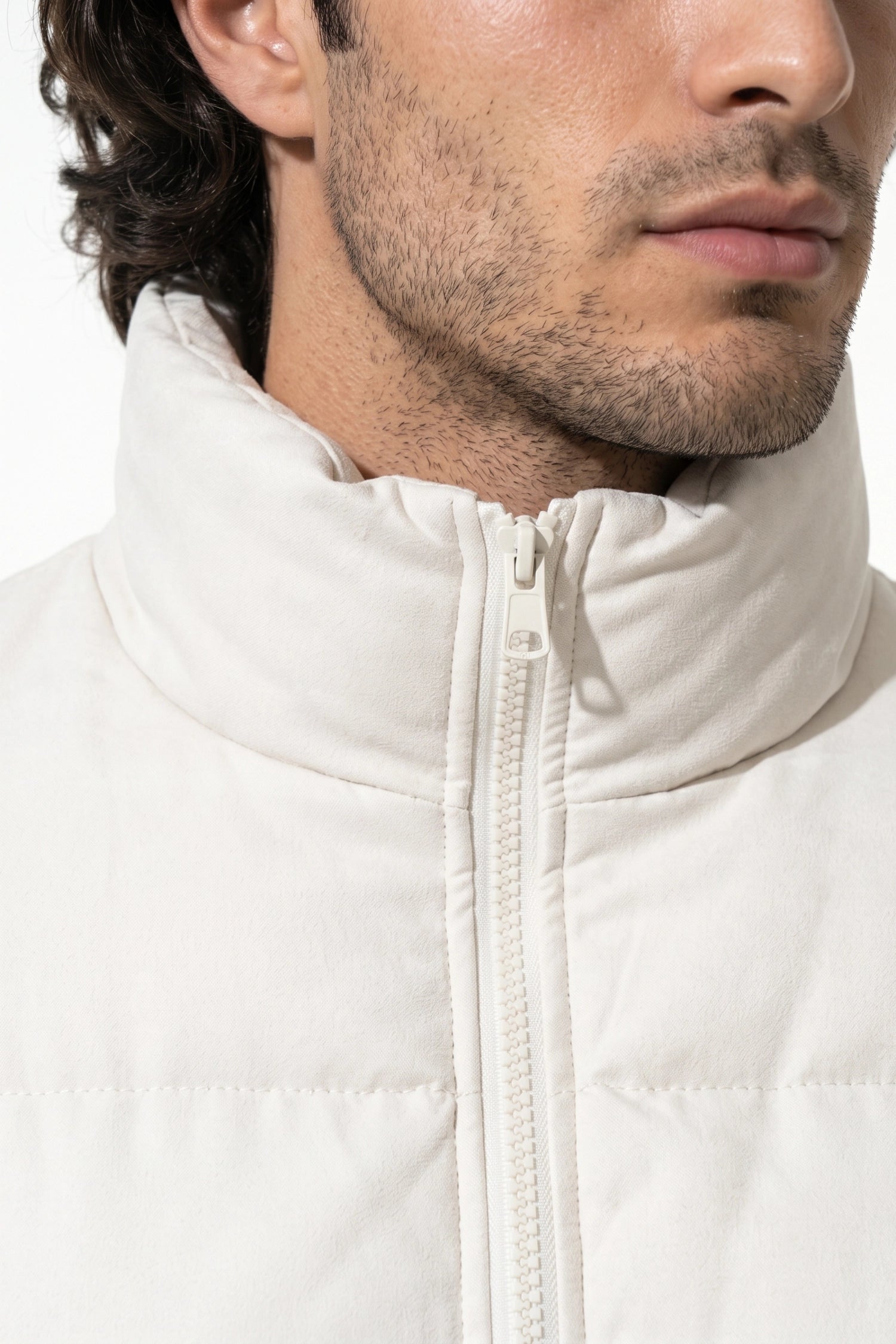 Men's Winter Warm Fleece Lined Puffer Jacket with Stand Collar