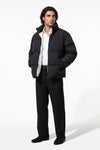 Men's Winter Warm Fleece Lined Puffer Jacket with Stand Collar