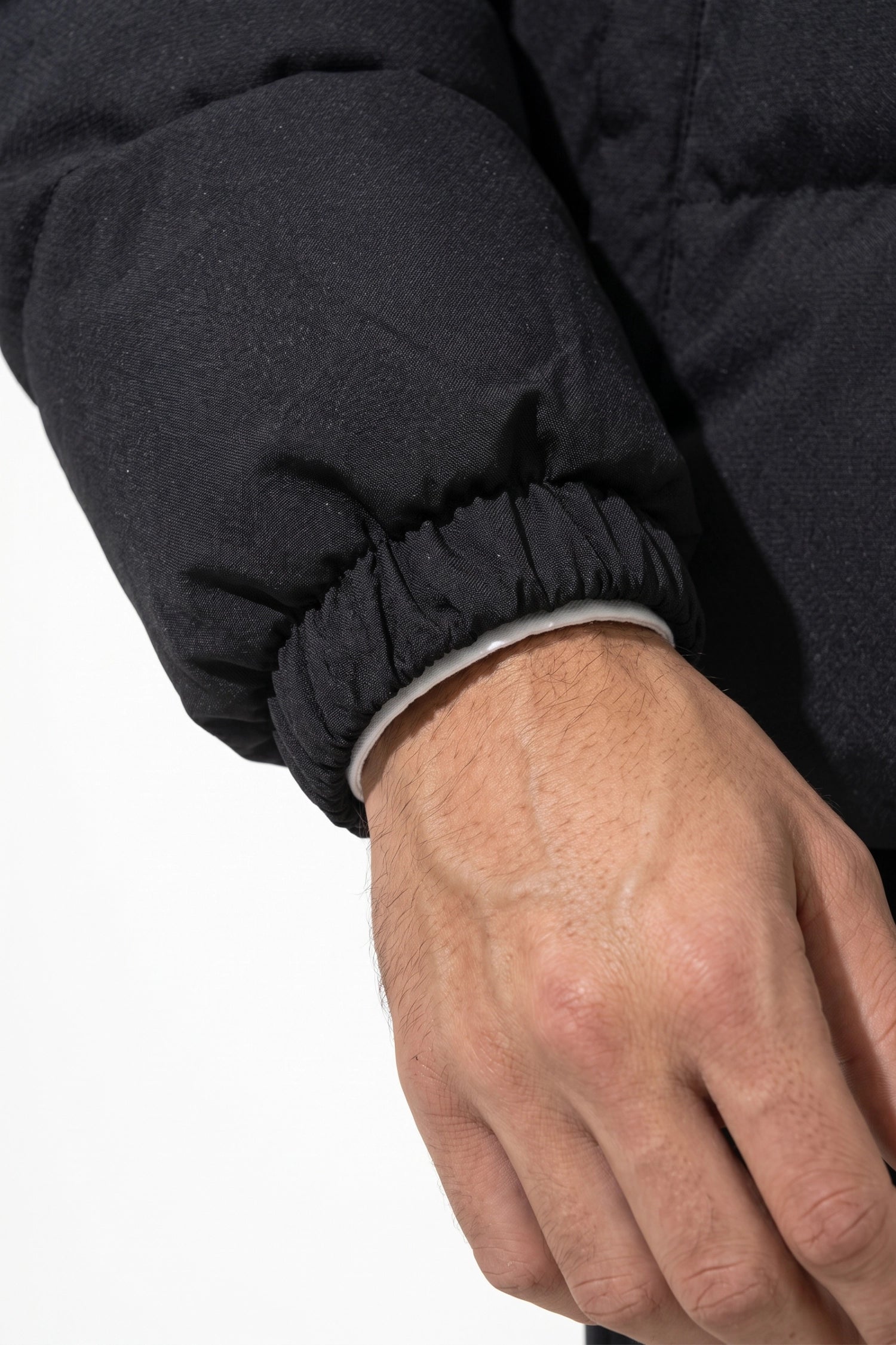 Men's Winter Warm Fleece Lined Puffer Jacket with Stand Collar
