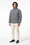 Men's Winter Warm Fleece Lined Puffer Jacket with Stand Collar