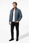 Men's Winter Warm Fleece Lined Quilted Jacket with Stand Collar
