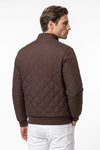 Men's Winter Warm Fleece Lined Quilted Jacket with Stand Collar