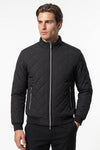 Men's Winter Warm Fleece Lined Quilted Jacket with Stand Collar