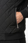 Men's Winter Warm Fleece Lined Quilted Jacket with Stand Collar
