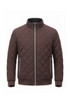 Men's Winter Warm Fleece Lined Quilted Jacket with Stand Collar