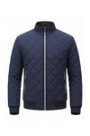 Men's Winter Warm Fleece Lined Quilted Jacket with Stand Collar