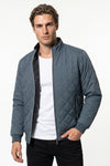Men's Winter Warm Fleece Lined Quilted Jacket with Stand Collar