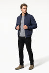 Men's Winter Warm Fleece Lined Quilted Jacket with Stand Collar