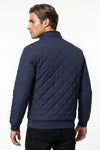 Men's Winter Warm Fleece Lined Quilted Jacket with Stand Collar