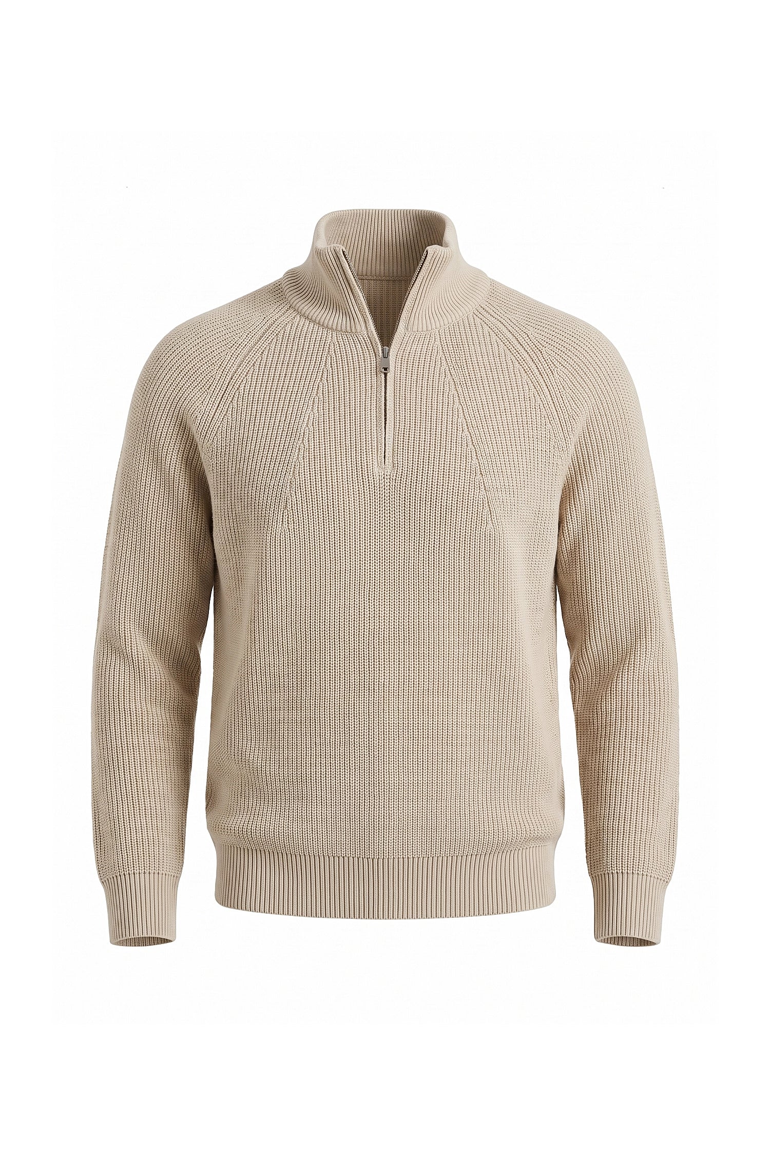 Men’s Winter Warm Ribbed Quarter Zip Knit Jumper