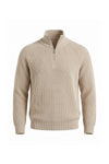 Men’s Winter Warm Ribbed Quarter Zip Knit Jumper