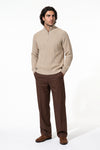 Men’s Winter Warm Ribbed Quarter Zip Knit Jumper