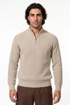Men’s Winter Warm Ribbed Quarter Zip Knit Jumper