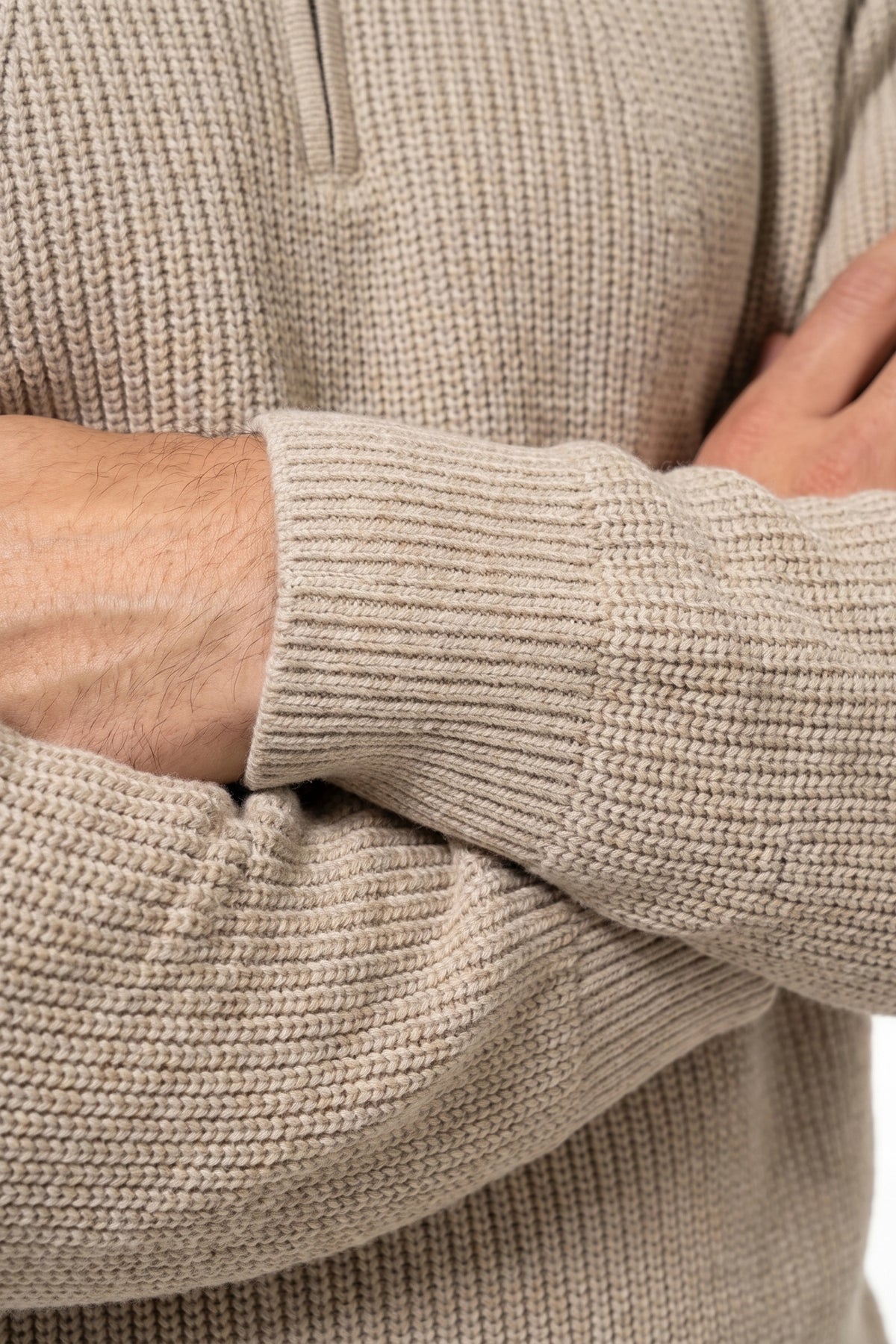 Men’s Winter Warm Ribbed Quarter Zip Knit Jumper