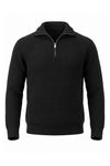 Men's Winter Rib Knit Quarter Zip Jumper with Stand Collar