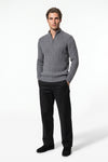 Men’s Winter Warm Quarter Zip Cable Knitted Jumper