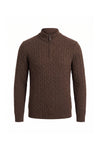 Men’s Winter Warm Quarter Zip Cable Knitted Jumper