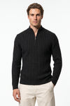 Men’s Winter Warm Quarter Zip Cable Knitted Jumper
