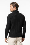 Men’s Winter Warm Quarter Zip Cable Knitted Jumper