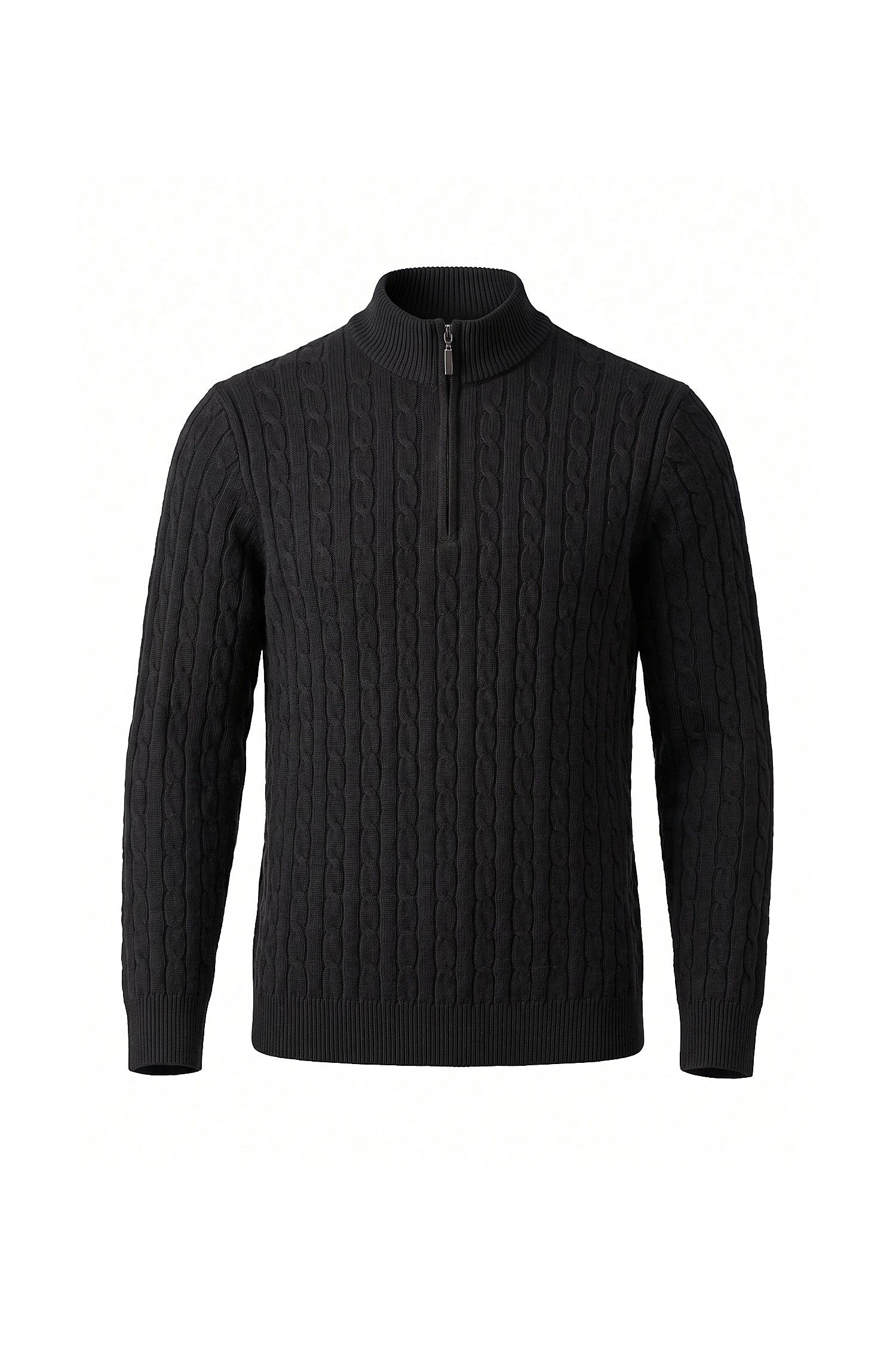 Men’s Winter Warm Quarter Zip Cable Knitted Jumper
