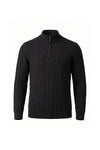 Men’s Winter Warm Quarter Zip Cable Knitted Jumper