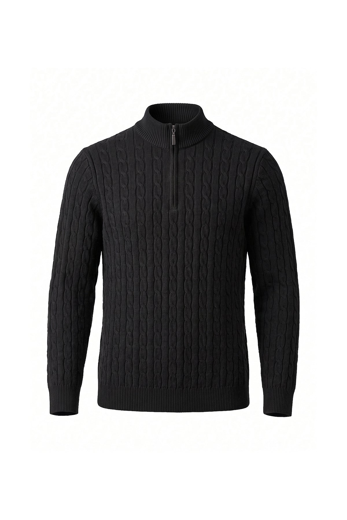 Men’s Winter Warm Quarter Zip Cable Knitted Jumper