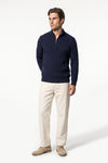 Men’s Winter Warm Quarter Zip Cable Knitted Jumper