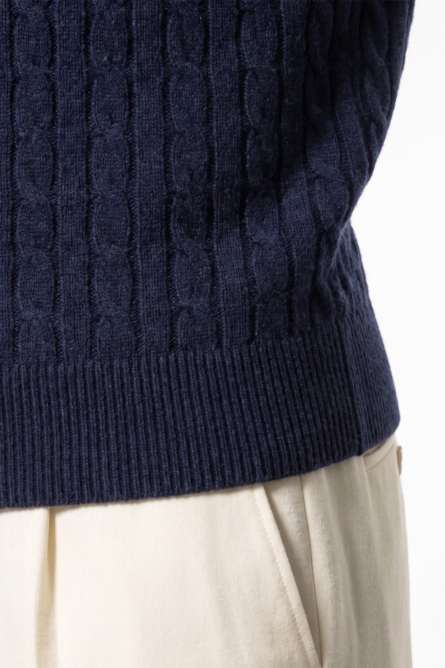 Men’s Winter Warm Quarter Zip Cable Knitted Jumper