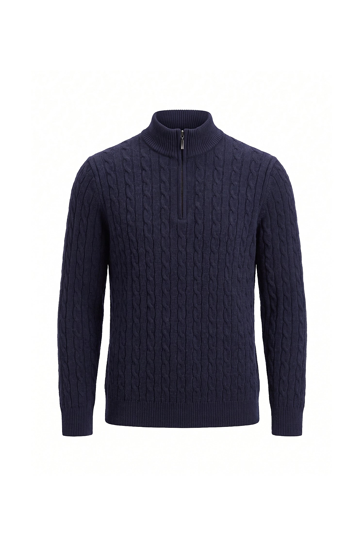 Men’s Winter Warm Quarter Zip Cable Knitted Jumper
