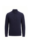 Men’s Winter Warm Quarter Zip Cable Knitted Jumper