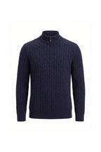 Men’s Winter Warm Quarter Zip Cable Knitted Jumper