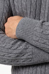 Men’s Winter Warm Quarter Zip Cable Knitted Jumper