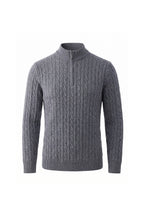 Men’s Winter Warm Quarter Zip Cable Knitted Jumper