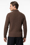 Men’s Winter Warm Quarter Zip Cable Knitted Jumper