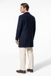 Men’s Winter Warm Longline Overcoat Single Breasted Notched Lapel