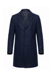 Men’s Winter Warm Longline Overcoat Single Breasted Notched Lapel