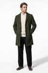 Men’s Winter Warm Longline Overcoat Single Breasted Notched Lapel