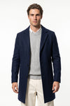 Men’s Winter Warm Longline Overcoat Single Breasted Notched Lapel