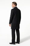 Men’s Winter Warm Longline Overcoat Single Breasted Notched Lapel