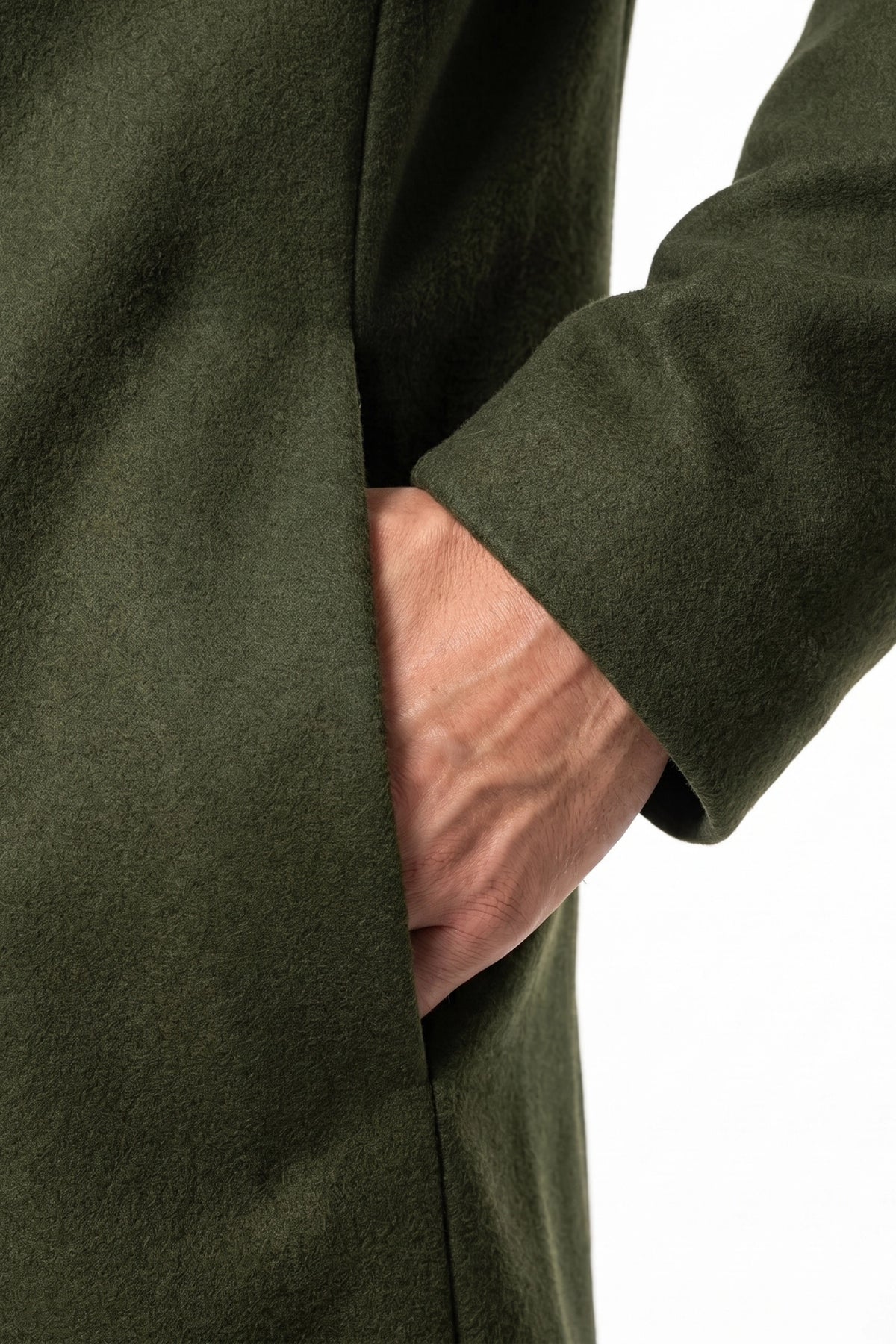 Men’s Winter Warm Longline Overcoat Single Breasted Notched Lapel