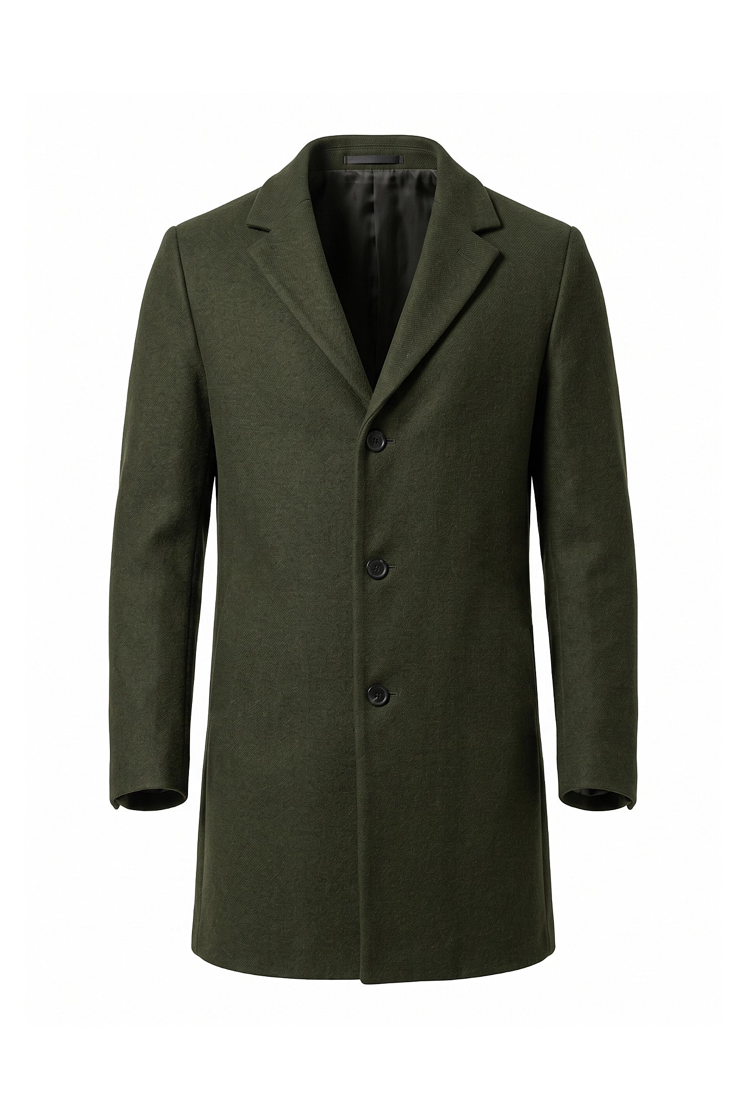 Men’s Winter Warm Longline Overcoat Single Breasted Notched Lapel