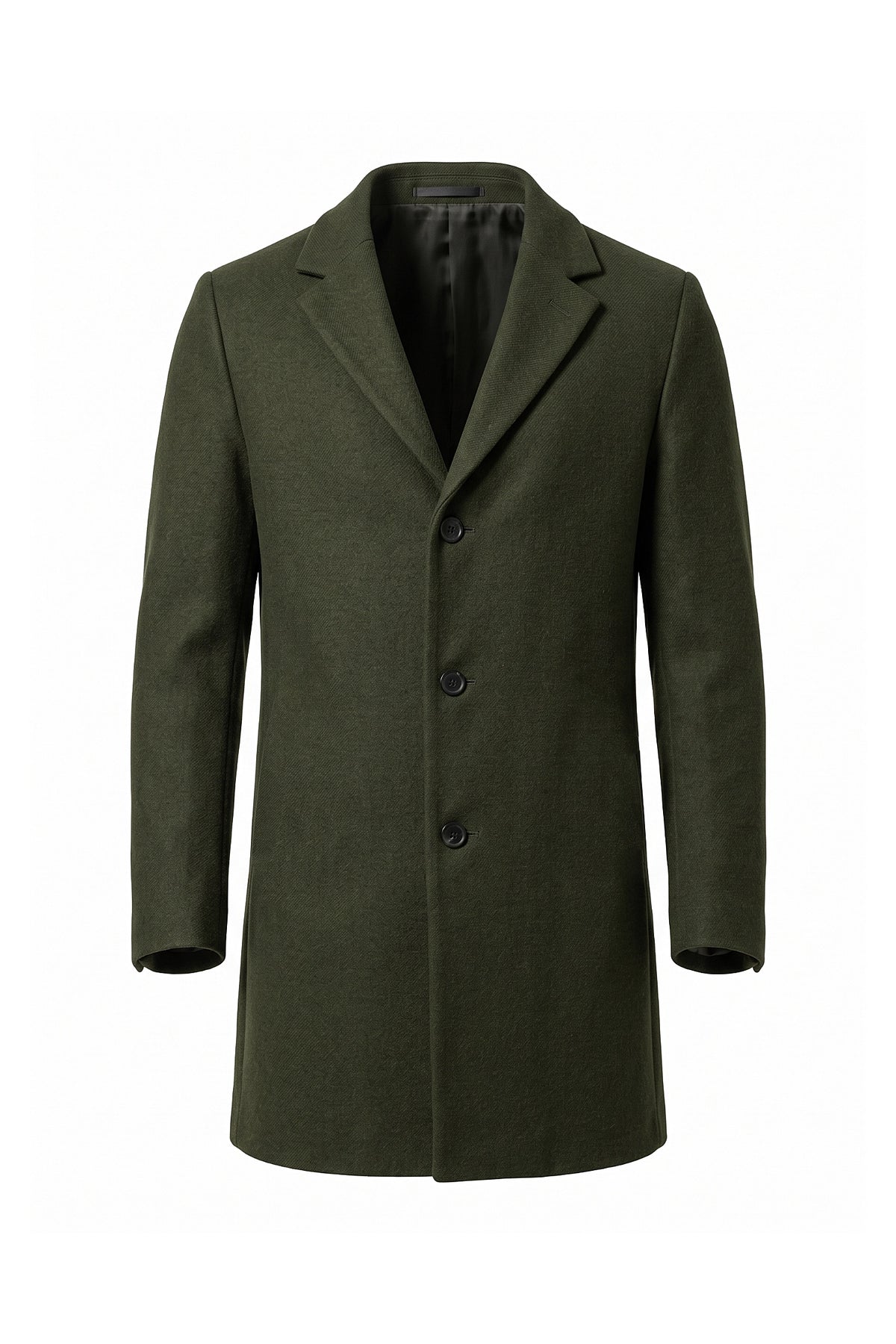 Men’s Winter Warm Longline Overcoat Single Breasted Notched Lapel