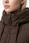 Women’s Winter Warm Longline Hooded Puffer Coat with High Collar