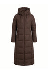 Women’s Winter Warm Longline Hooded Puffer Coat with High Collar