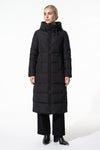 Women’s Winter Warm Longline Hooded Puffer Coat with High Collar