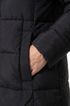 Women’s Winter Warm Longline Hooded Puffer Coat with High Collar