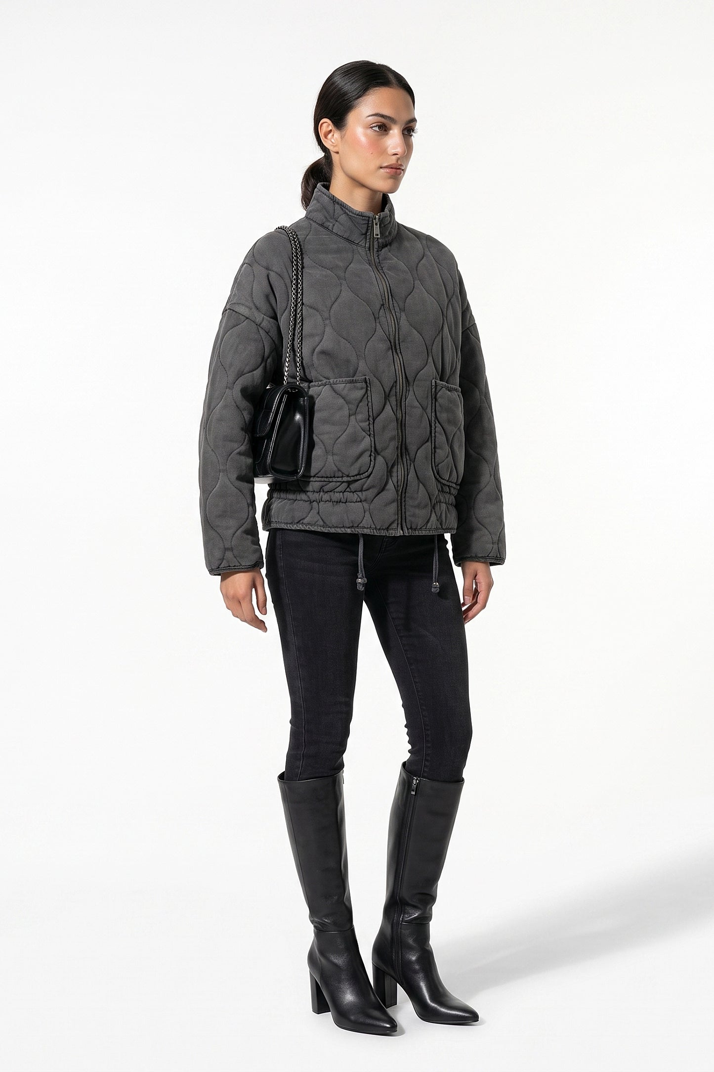 Women’s Winter Warm High Collar Quilted Jacket with Relaxed Fit