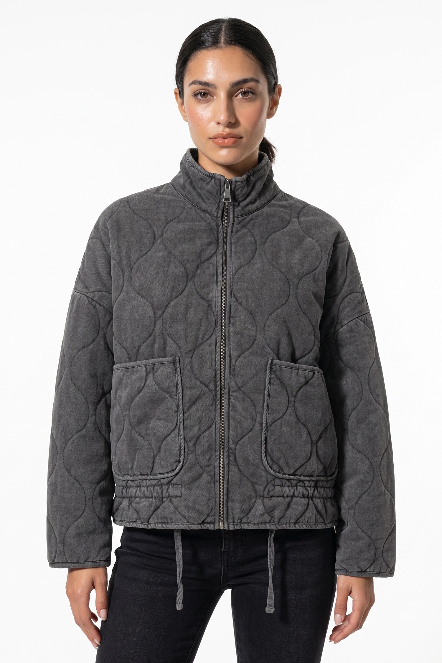 Women’s Winter Warm High Collar Quilted Jacket with Relaxed Fit
